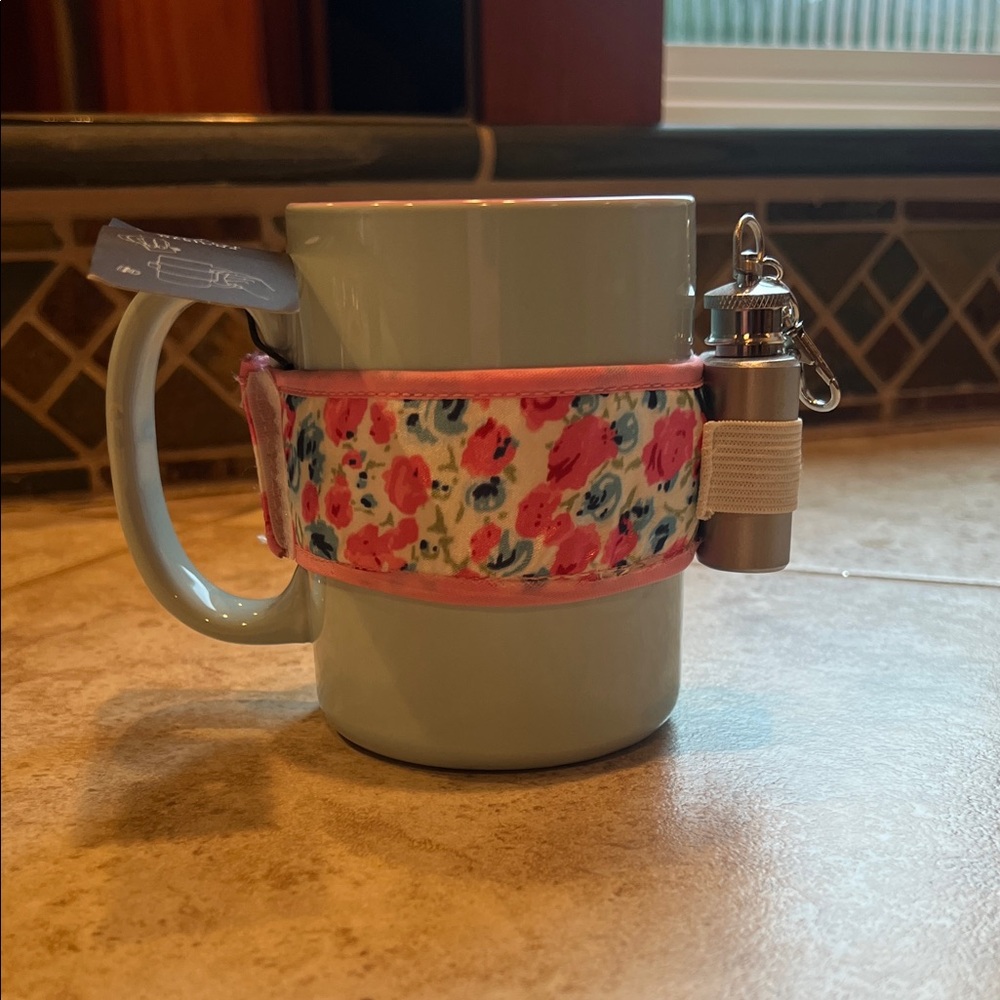 Floral Mug with Pink Accents